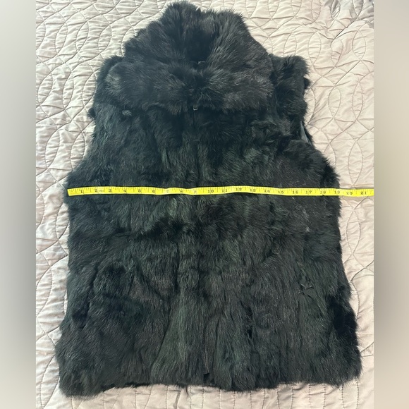 Real Fur Vest Black Rabbit Winter Women S XS - Picture 7 of 10